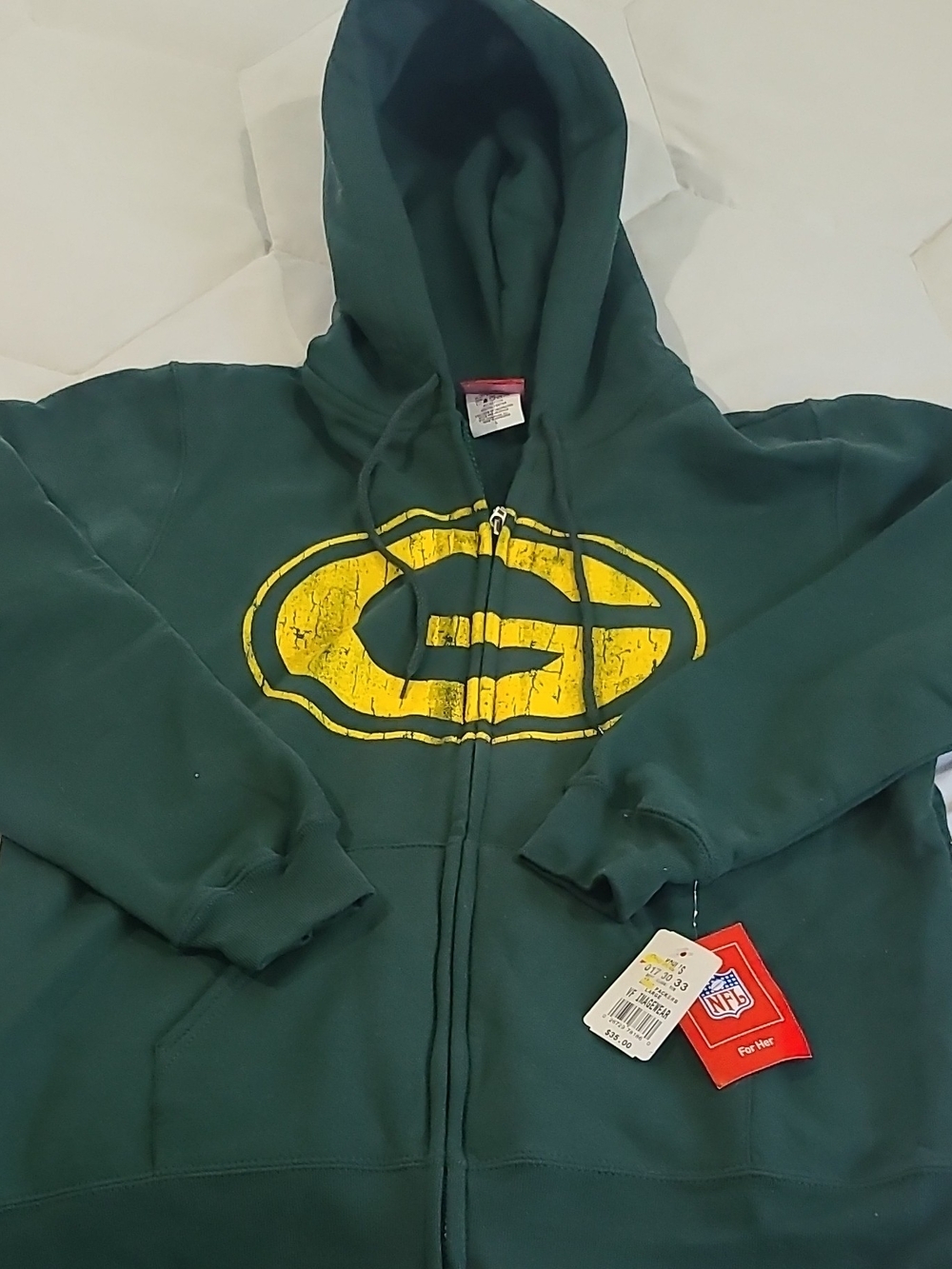 NFL Green Bay Packers Women's L Full-Zip Hoodie Green/Yellow NFL Licensed